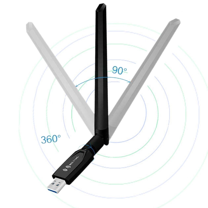 1200Mbps Wifi Adapter 2.4G/5G USB 3.0 Dual Band Draadloze Netwerkkaart voor PC