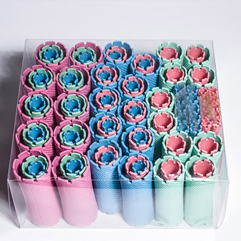 100pc/Set Hair Perm Rods Plastic Cold Permanent Curling Rollers Kit 10 Sizes Wave Fluffy Corn Hair Maker Salon Hair Styling Tool
