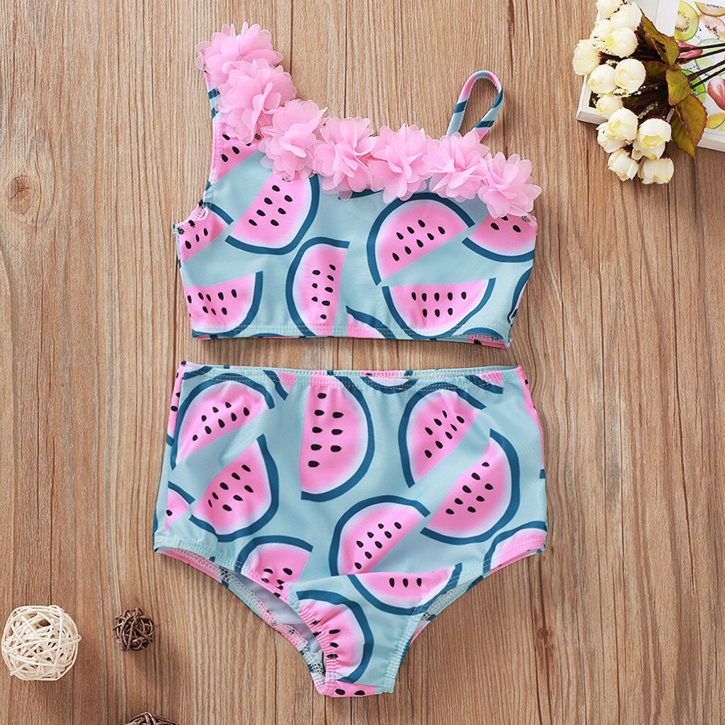Toddler Kids Swimsuit Baby Girl Watermelon Print Summer Bikini Outfits Swimwear Kid traje de baño niñas entrenamiento