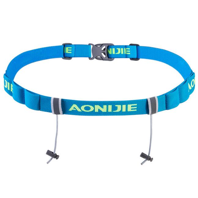 AONIJIE Running Outdoor sports Triathlon Marathon Race Number Belt With Gel Holder Outdoor Sports Running Belt: Blue Color