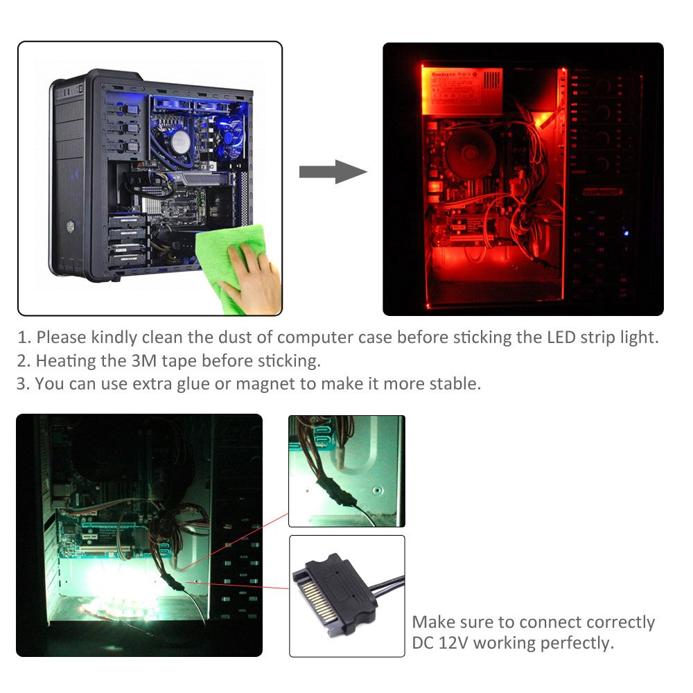 12 V LED Controller RGB SATA Grote 4Pin Interface Computer Case LED Strip Licht Controller RF Draadloze Afstandsbediening voor PC Case