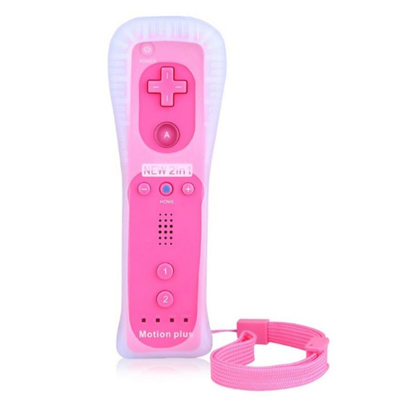 Controle sem fio para wii motion plus, joystick embutido, dropship: Pink Style B