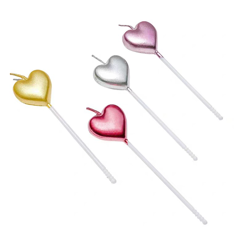 Kaars Liefde Hart Sticks Verjaardagstaart Decoratieve Kaarsen Cake Topper Decoraties Bruiloft Verjaardag Feestartikelen