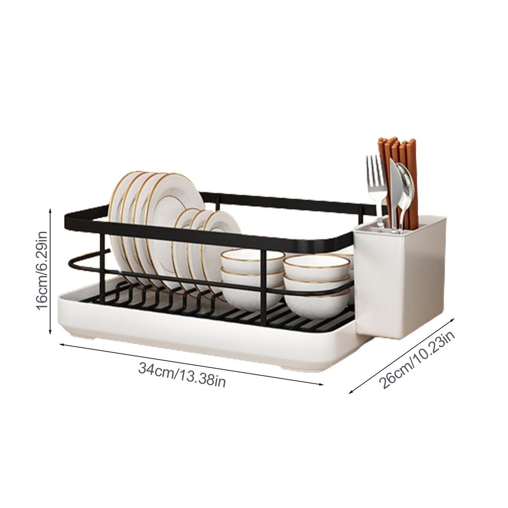 Kitchen Drying Rack Kitchen Dish Storage Rack Countertop Drain Rack With Utensil Holder Drying Dish Rack Kitchen Supplies: black