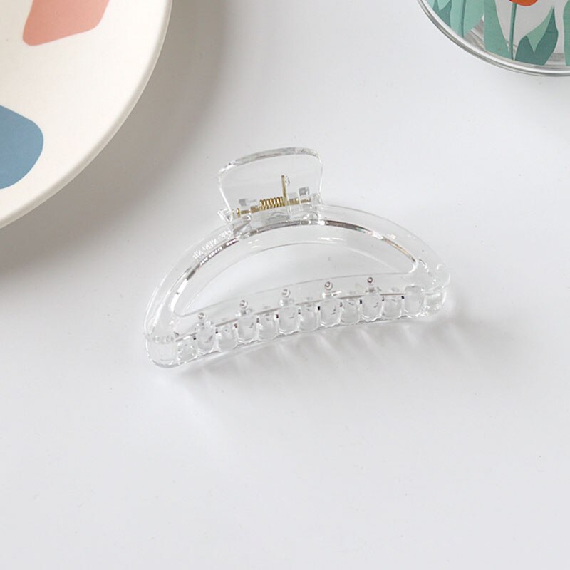 Effen Kleur Klauw Clip Grote Barrette Krab Haar Klauwen Bad Clip Paardenstaart Clip Voor Vrouwen Meisjes Haar Accessoires: 0019-3-8cm