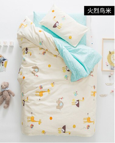 3 Stuks Baby Beddengoed Set Leuke Dier Katoen Wieg Beddengoed Kit Cartoon Omvat Kussensloop Laken Dekbedovertrek Zonder filler: 11