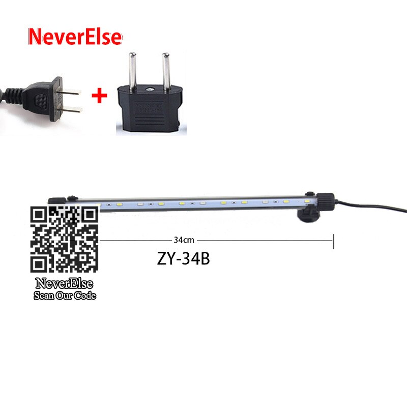 Tauch LED Aquarium Licht Aquarium Bar Streifen Lampe 17/24/34cm Unterwasser Beleuchtung Blau + Weiß LEDs Wasserdichte LED Dekoration: 34cm 5W EU Stecker