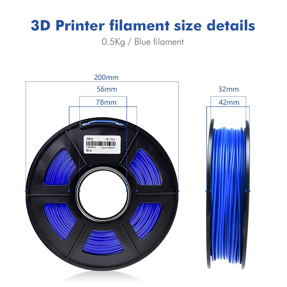 Enotepad TPU Flexible Filament 1.75mm 0.5 Kg Colorful 3d Printer High Filament With Vacuum Packaging For FDM 3d Printer