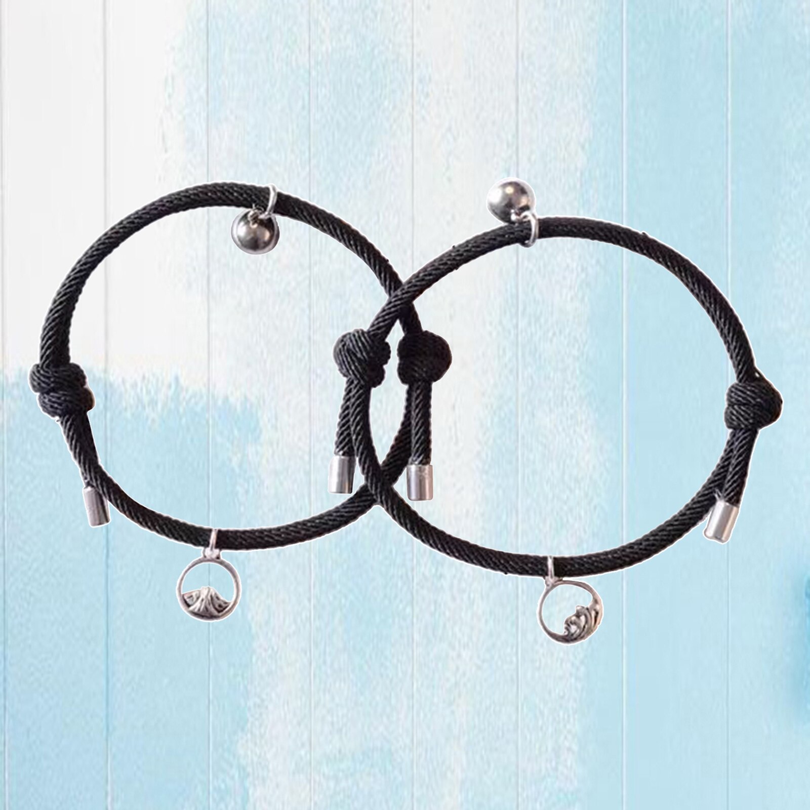 Liebhaber Passenden Armbinde Geflochtene Magnetische Abstand Armbinde Rosa: Schwarz