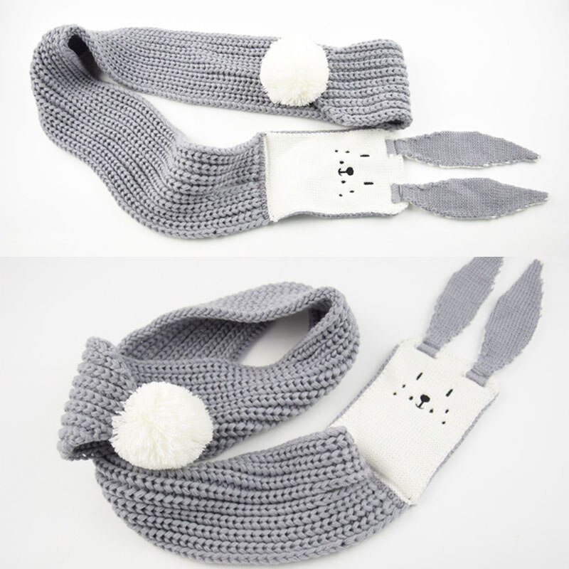 Nette Karikatur Kaninchen Baby Schal Winter Warme Baby Mädchen Jungen Schals Weiche Gestrickte Hals Wärmer freundlicher freundlicher Schals