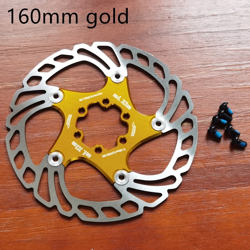 neue MTB 140/160/180/203mm Fahrrad bremsscheibe Straße Schwimm Fahrrad Bremse Sechs Nagel Rabatt für Mountainbike Bremsscheiben: Gold 160mm