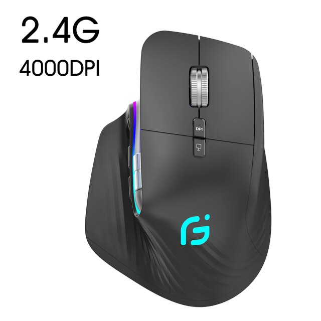 Bezprzewodowa mysz bezprzewodowa VicTsing 2.4G bezprzewodowa mysz ergonomiczna 4000 DPI dla tabletu Macbook Air Laptop Gaming Office: 2.4g Wireless
