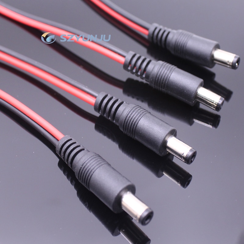 18 AWG 28cm Male Female jack cable adapter plug power supply 5.5 * 2.1mm 12V DC Connectors Set for LED Strip Light CCTV Camera