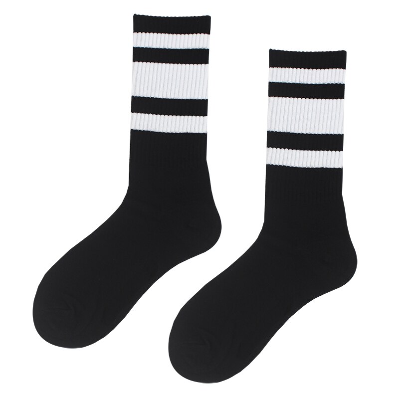 Men Skateboard Socks Funny Socks Harajuku Street Sports Socks Unisex Europe America Happy Socks Men Cotton Hip Hop Socks: Black White Striped