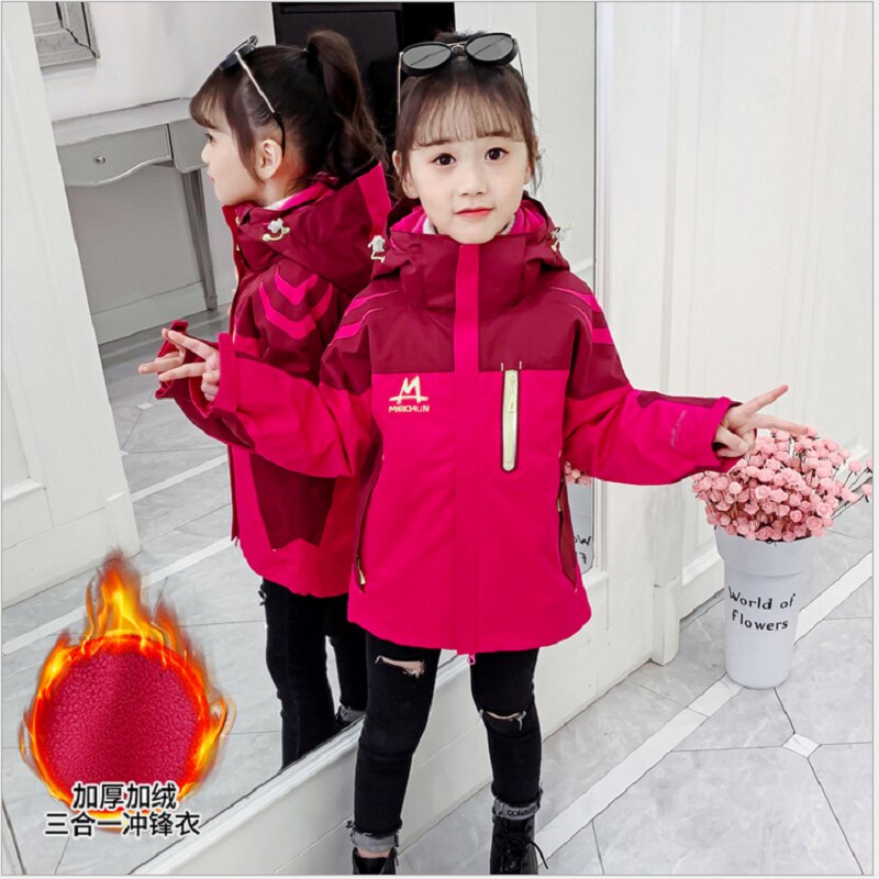 children's winter jacket windproof waterproof three-in-one thick warm jacket for girls winter kids clothes girls winter coat