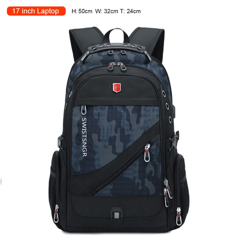 Marken- #39 , diebstahlsicher, wasserdicht, 17 -zoll-laptop-rucksack, usb-ladefunktion, business-reiserucksack, schulrucksack, herren-mochila: Tarngrau
