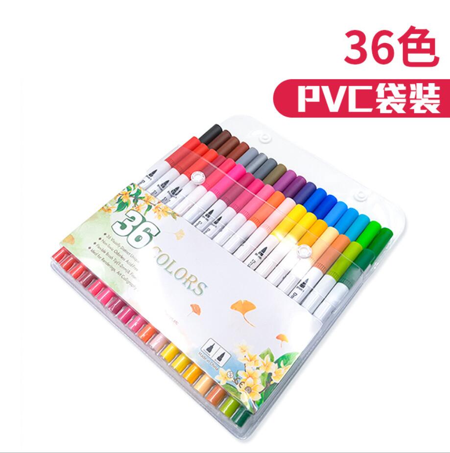 Rotuladores para pinceles de doble punta, 100 colores, marcadores delineadores finos, lápices de acuarelas, pinceles, plumas de dibujo, trazo para colorear la Manga: 36 Colors