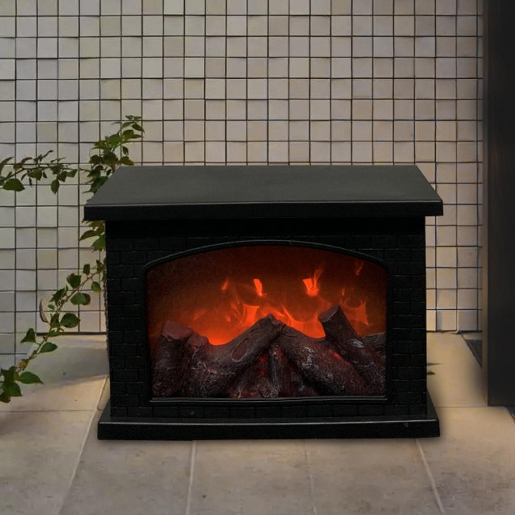 LED Home Fireplace Light Realistic Flameless Fireplace Lamp Modeling Lamp Decorative Table Light Christmas Crafts Ornaments
