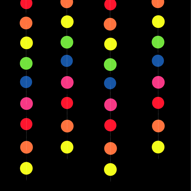 UV Glow Party Garlands Luminous Neon Streamer Black Light Reactive Glow in the Dark Kid Birthday Fluorescent Party Wedding Decor