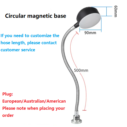Lampe de travail LED pour Machine-outil, Base magnétique, Machine à coudre, tour, équipement CNC, éclairage de bureau, lumière vive 220V-110V: jaune clair