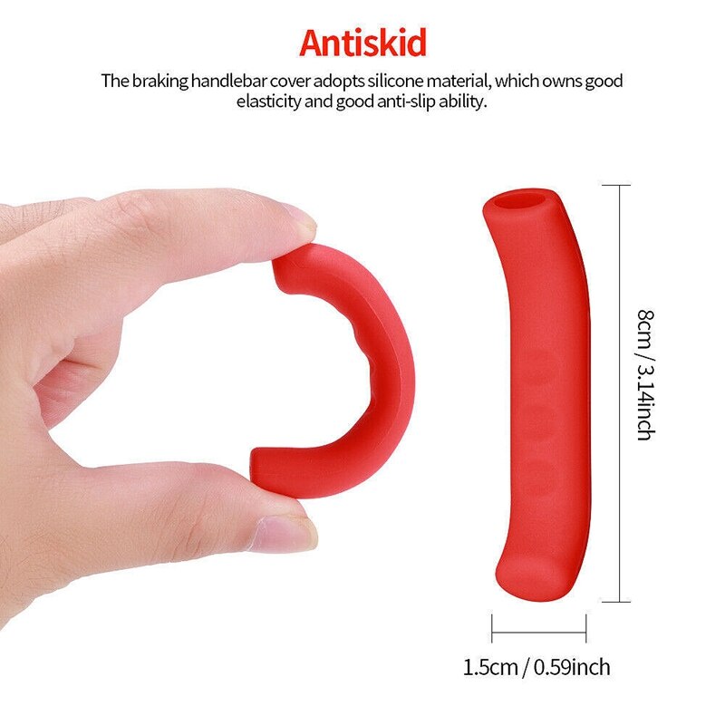 Gummi sykkel bremsehylse håndtak beskyttelsesdeksel til 2 xiaomi  m365 ( rød)
