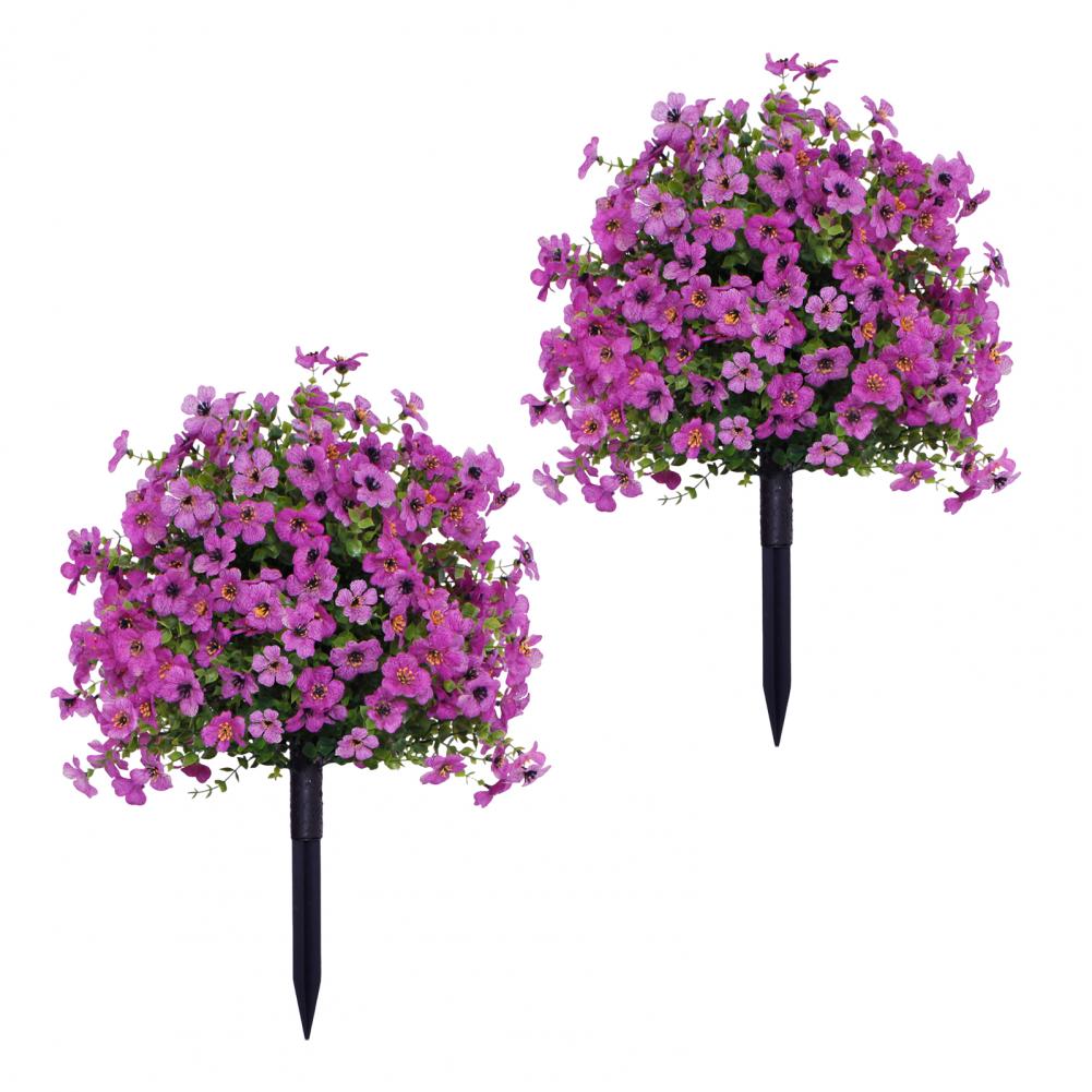 Artificial Stake Uv Resistant Artificial Flowers with Stakes for Indoor Outdoor Garden Porch Patio Wedding Party Decor Faux: Gold