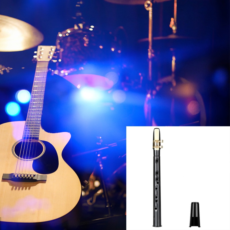 Draagbare Mini C Key Saxofoon Abs Lichtgewicht Sax Zwart Muziekinstrument Professionele Pocket Saxofoon Voor Beginner Kids