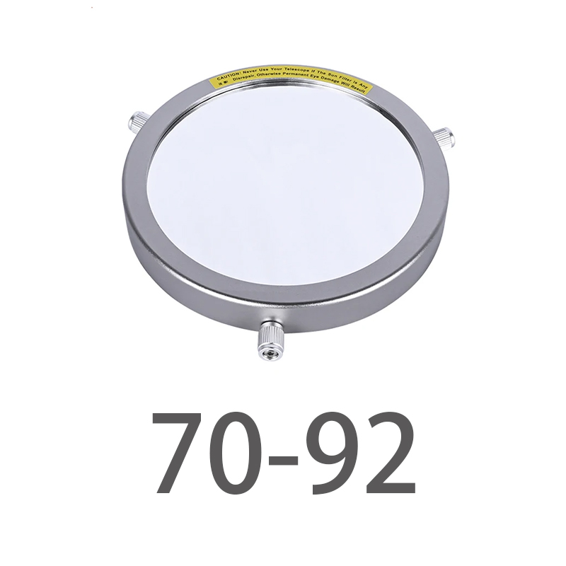 Filtro Solar de aleación de aluminio de diámetro fijo de 50mm a 225mm Membrana de película Solar lente 5,0 telescopio astronómico Bardo película Baade: 70-92MM