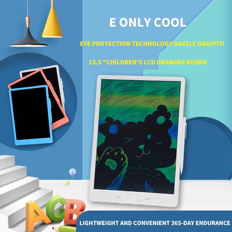 Rechargeable Graphics Tablet 13.5-Inch LCD Eye Protection Screen Anti Graphics Tablet Lightweight Portable Graphics Tablet