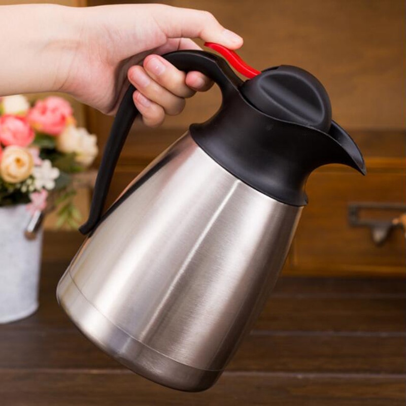 1.2l/1.5l/2l vannflasker i rustfritt stål kaffekanne termisk karaffel isolasjon vakuumkolbe vannkoker kanne kolbe vannkoker