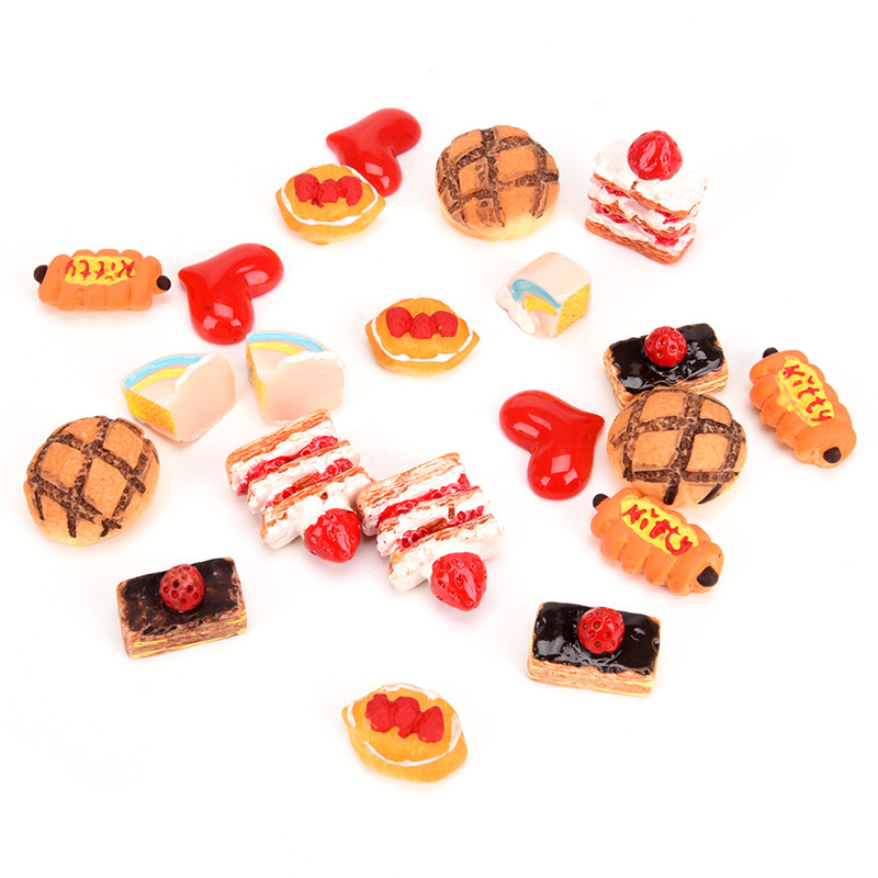 Cute Mini Play Toy Fruit Food Cake Candy Fruit Hamburg Biscuit Donuts Miniature For Dolls Accessories Kitchen Play Toys: G 8Pcs