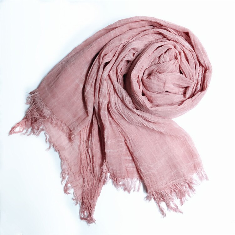 Japanese Style Linen Cotton Tassel Scarf Men Scarf Bufandas Solider Color Spring Autumn Warm Soft Kroean Style Scarves