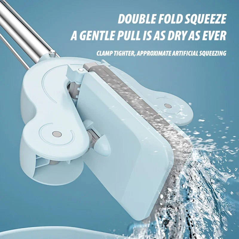 Handsfree Spons Mop voor Knijpen Water Huishoudelijke Mop Schoon Water Absorberende Mop Keuken Badkamer Schoonmaken Vloer Veegmachine
