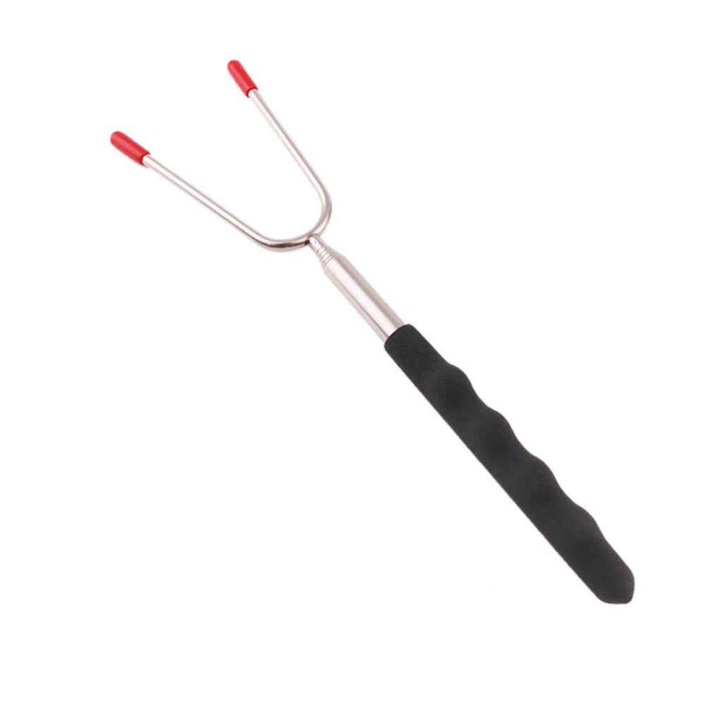 Set Van 5 Telescopische Roosteren Sticks Antislip Rvs Spiesjes Bbq Smore Vorken Met Silicon Handvat Kampvuur Koken utens