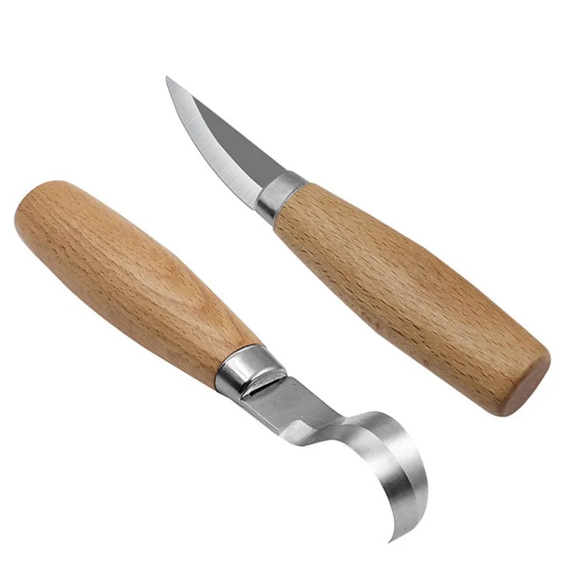 Houtsnijmes Beitelhaak Mes Snijgereedschap Ergonomische houtbewerkingslepel Duurzaam Crooked Beginners Sculpturaal Professioneel