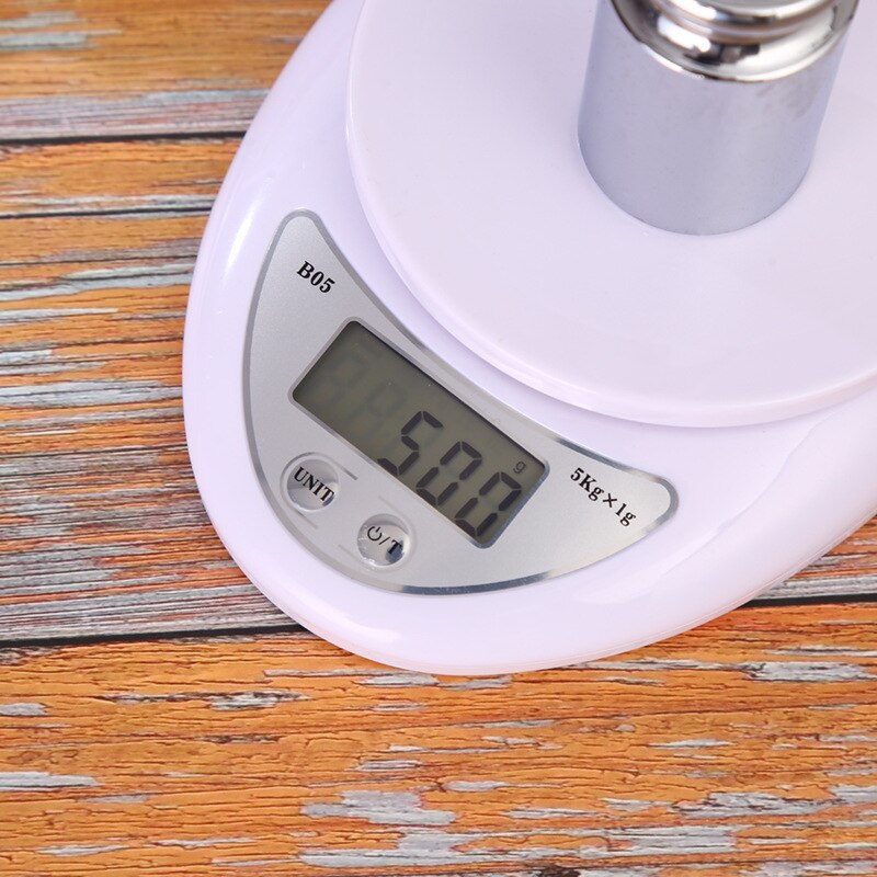 Báscula Digital portátil de 5kg, balanza electrónica LED de alta precisión para hornear, medición de peso, balanzas electrónicas para Cocina