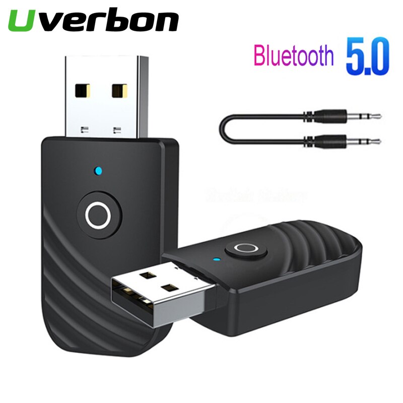 Bluetooth 5.0 sovitin aux audio vastaanotin lähetin 2 in 1 3.5mm jack langaton sovitin ledillä tv kuulokkeille pc autotietokone