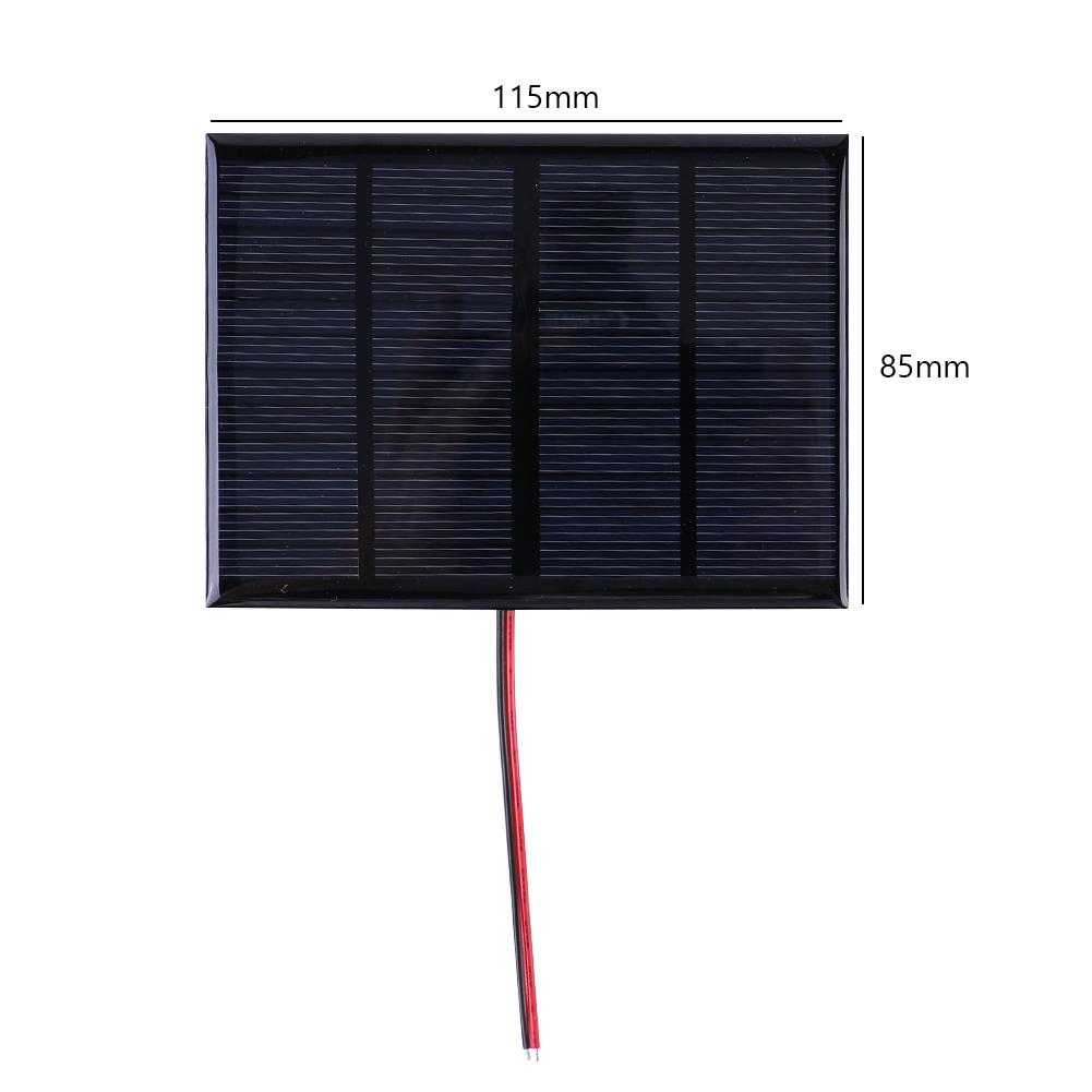 Solar Panel Outdoor 3W 5V Portable Charger Polysilicon DIY Solar Cells System for Light Moblie Phone Battery Charger: black