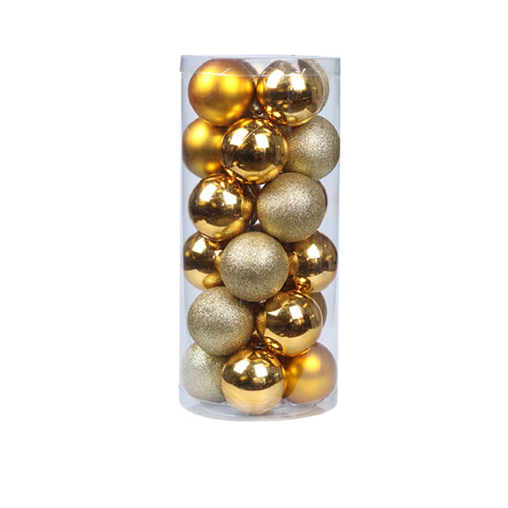 Amerikaanse kerstboom hangende ballen decoratie feest bruiloft kerstballen ornament 24 stuks 60mm: Geel