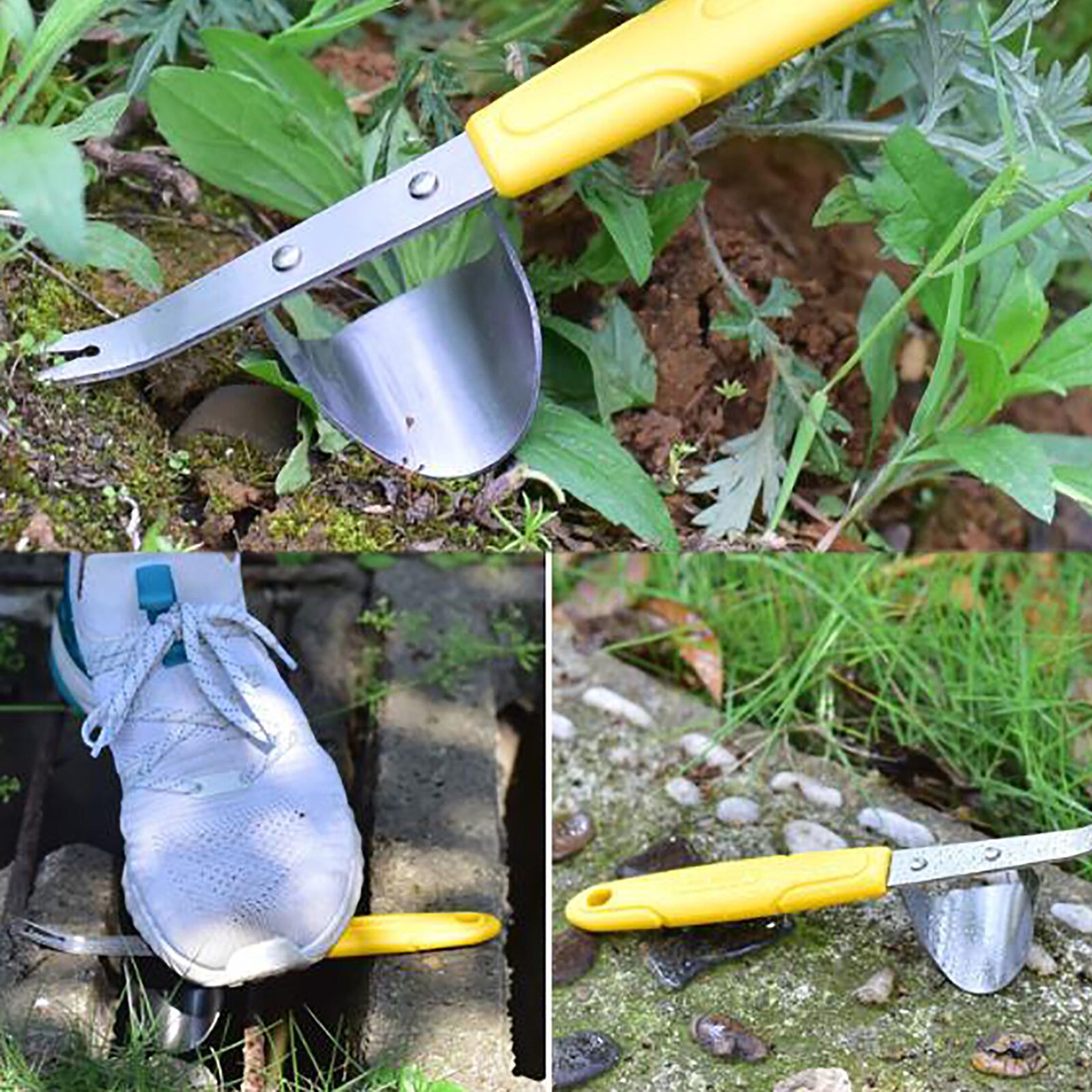 1pcs garden weeder tool lawn sturdy digging puller hand weeding fork pruning removal puller long-handled gardening tool