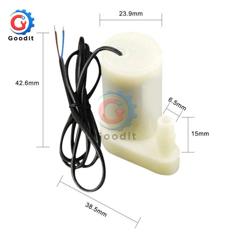 Mini Micro Submersible Water Pump 100L/H DC 3V Low Noise Brushless Motor Pump horizontal vertical 1m soft hose