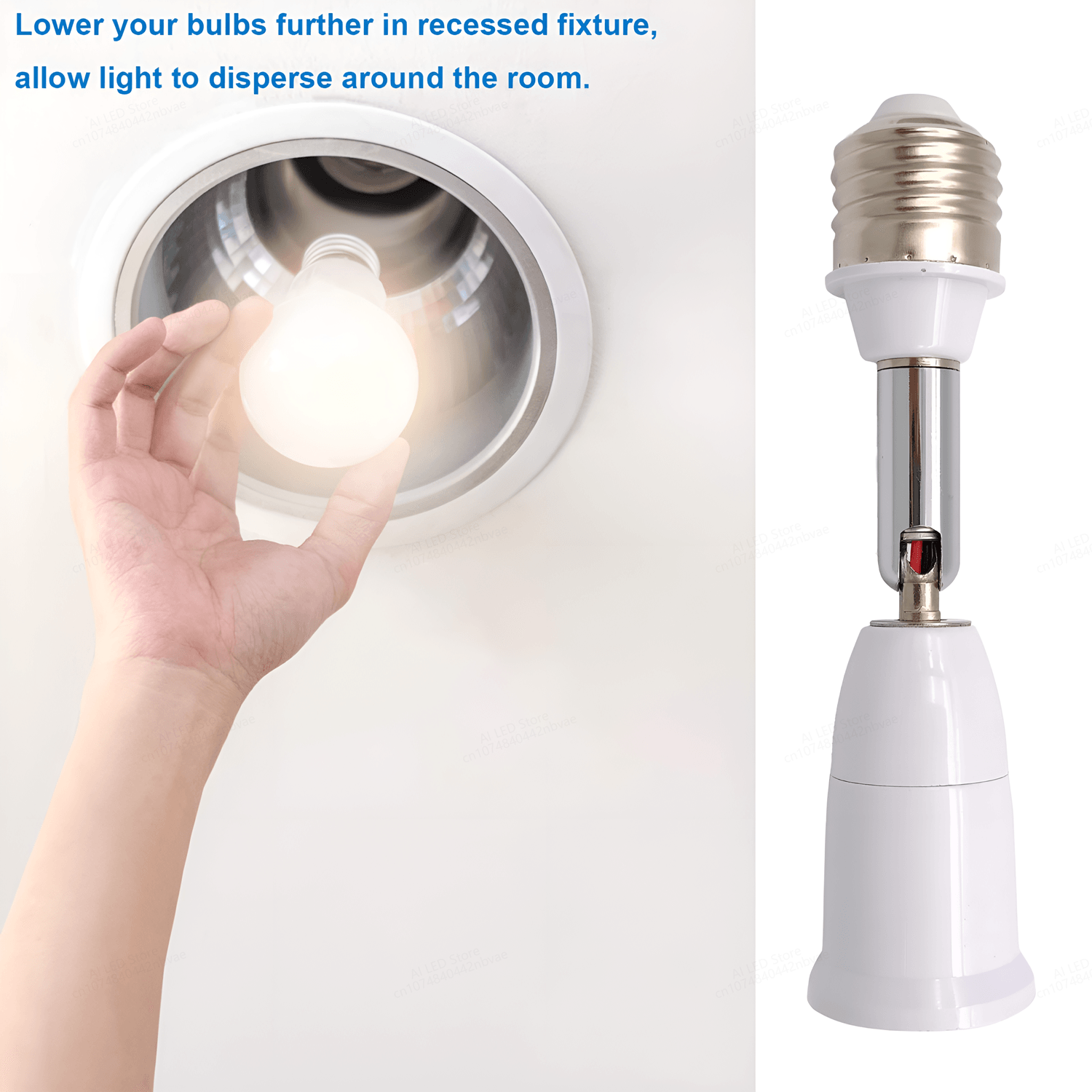 E27 Splitter 2 In 1 heads Adjustable AC85-265v 27 To E27 Base LED Bulb Adapter Converter Lamp Holder Socket Splitter