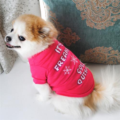 Hond Kleren Kleine Honden XS-L Chihuahua Kleding Kleding Huisdier Vest Puppy Hond Jas Prinses Gedrukt Katoenen T-shirt Huisdieren Kleding: L Snowflake