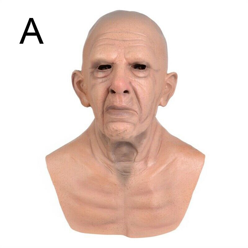 Vieil homme Hallowen masque réaliste Latex Halloween Costume accessoires de fête masques casque M09: a