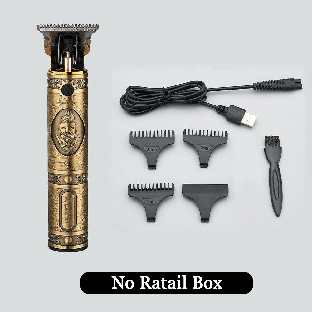 Close-cutting Digital Hairdresser Electric Hair Clipper Barber Men Hair Trimmer Rechargeable 0mm T- Blade Machine: beard no box