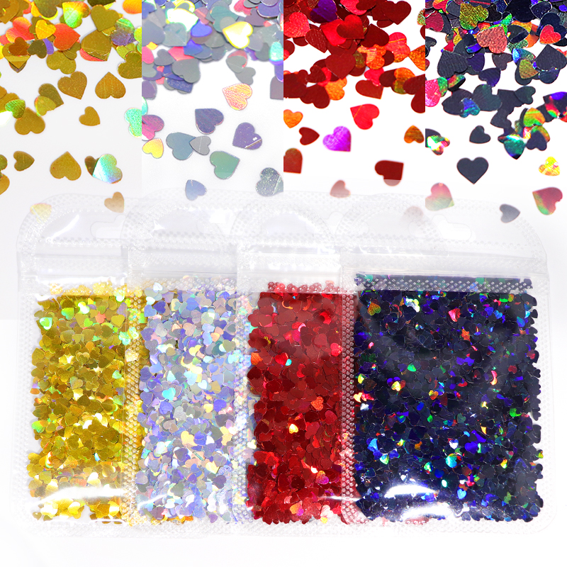 4 zakjes herfst esdoornblad nail art pailletten decoratie holografische kameleon glittervlokken uv gellak tools kerstnagels: Ls -4 stuks -1