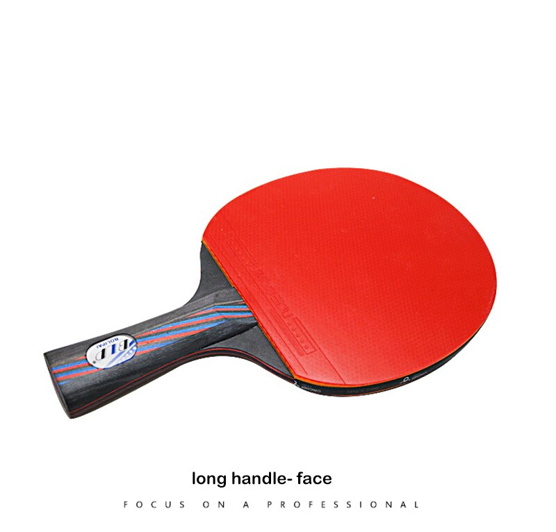 2 Stuks 7-Lagen Tafeltennis Bat Blade Rackets Lange Korte Handvat Beginner Training Ping Pong Paddle Racket Met draagtas 3 Ballen: 2pcs Long handle