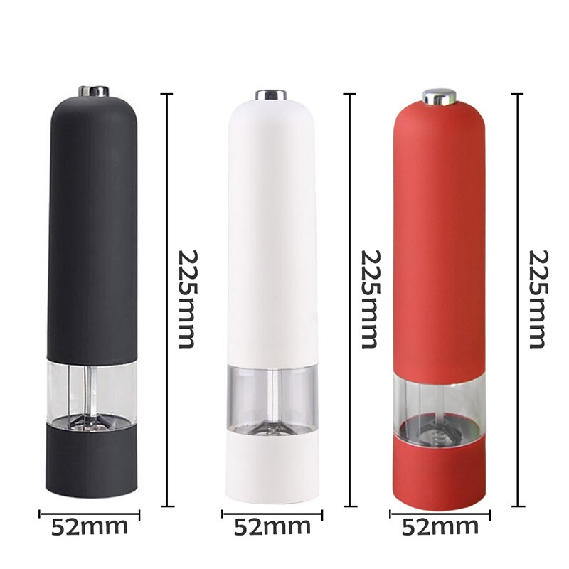 Automatic Electric Mill Pepper And Salt Grinder Led Light Peper Spice Grain Mills Porcelain Grinding Core Mill Kitchen Tools