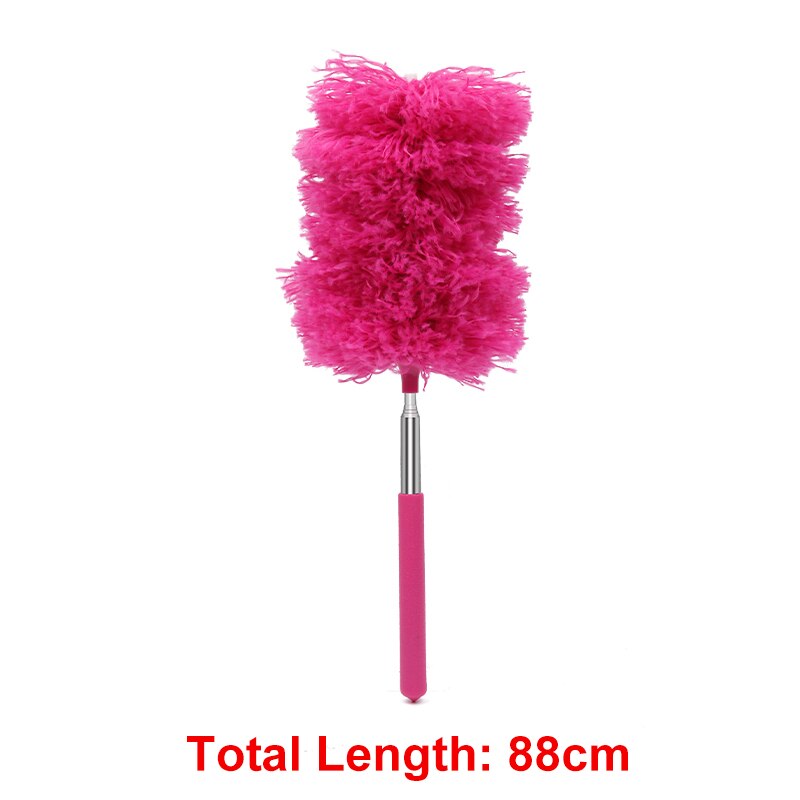 280cm Adjustable Telescopic Bending Duster Brush Extendable Hand Dust Cleaner Car Furniture Gap Cleaning Brush Dust Removal Tool: Pink (62cm)