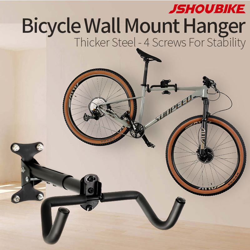 JSHOU Fahrrad Wandhalterung für Garage, Fahrradträger, verstellbarer KleiderbüGel, Aufbewahrung, Fahrradgarage, Zuhause, horizontaler Fahrradhaken, Fahrradhalter, MTB/Rennrad